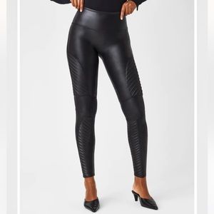 Spanx Faux Leather Moto Leggings